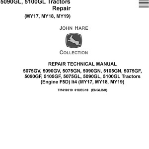 John Deere 5075G to 5105G Tractor Repair Technical Manual TM410019