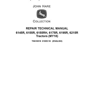 John Deere 6145R to 6215R Tractor Repair Technical Manual TM410519