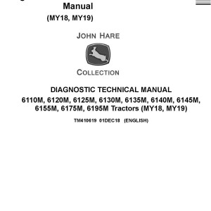 John Deere 6110M to 6195M Tractor Diagnostic Technical Manual TM410619