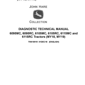 John Deere 6095 6105 6115 Diagnostic Technical Manual TM410919