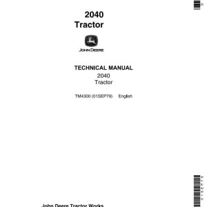 John Deere 2040 Utility Tractor Technical Manual TM4300