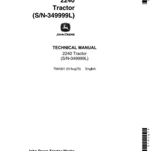 John Deere 2240 Utility Tractor Technical Manual TM4301