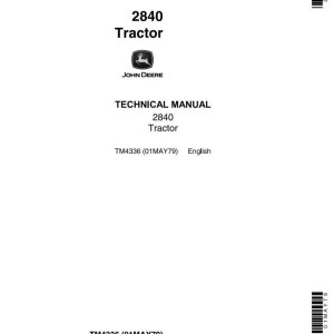 John Deere 2840 Utility Tractor Technical Manual TM4336