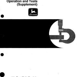 John Deere 2155 2355 2355N 2555 2755 2855 2855N 2955 3155 Tractor Operation Test Technical Manual TM4436