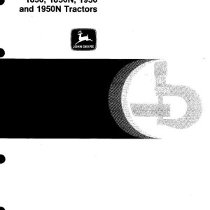 John Deere 1350 1550 1750 1850 1850N 1950 1950N Tractor Technical Manual TM4437