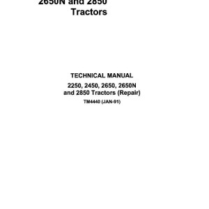 John Deere 2250 2450 2650 2650N 2850 Tractor Technical Manual TM4440