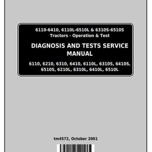 John Deere 6110 to 6510S Tractor Diagnosis Operation Test Service Manual TM4572