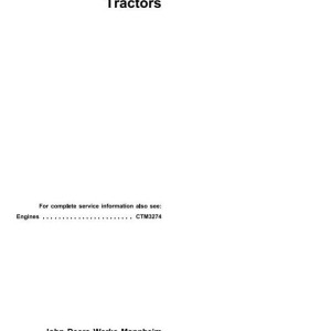 John Deere 5300N 5400N 5500N Tractor Technical Manual TM4598