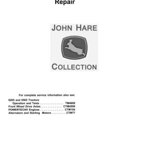 John Deere 6205 6505 Tractor Repair Manual TM4612