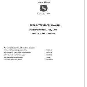 John Deere 1745 1755 Planter Frame Repair Technical Manual TM609219