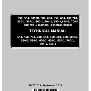 John Deere 550 to 704 China Tractor Technical Manual TM701619