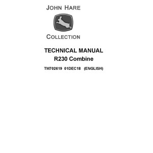 John Deere R230 Combine Technical Manual TM702619
