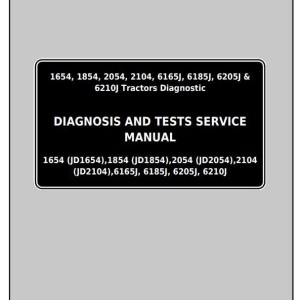 John Deere 6165J 6185J 6205J 6210J Tractor Diagnostic Test Service Manual TM802219