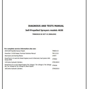 John Deere 4630 Self-Propelled Sprayer Diagnostic Test Manual TM803019