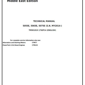 John Deere 5055E 5065E 5075E Tractor Technical Manual TM901819