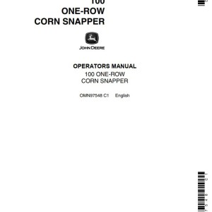 John Deere 100 Operators Manual OMN97548