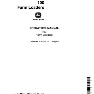 John Deere 100 Operators Manual OMW28525