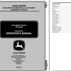 John Deere 100 Series Operator's Manual OMGX22083 EN F