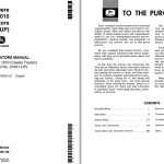 John Deere 1010 Crawler Tractors Operators Manual