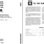 John Deere 1010 Operators Manual