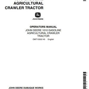 John Deere 1010 Operators Manual OMT15502
