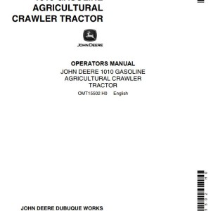 John Deere 1010 Operators Manual OMT15502