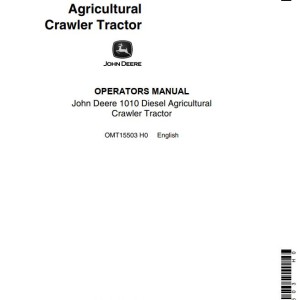 John Deere 1010 Operators Manual OMT15503