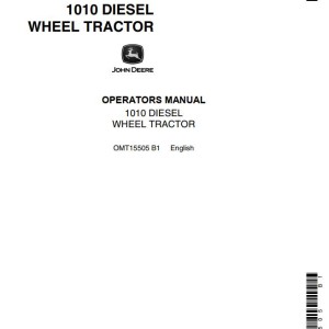 John Deere 1010 Operators Manual OMT15505
