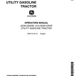 John Deere 1010 Operators Manual OMT16142