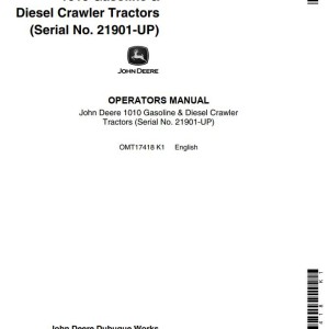 John Deere 1010 Operators Manual OMT17418