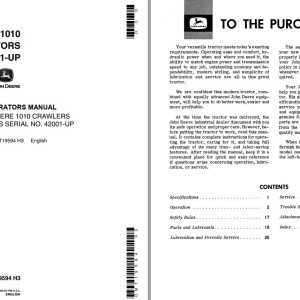 John Deere 1010 Operators Manual OMT19594 EN ES