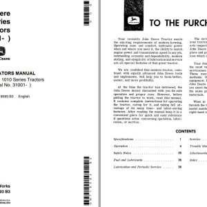John Deere 1010 Series Operators Manual
