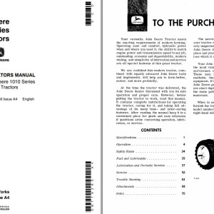 John Deere 1010 Series Operators Manual OMT19260
