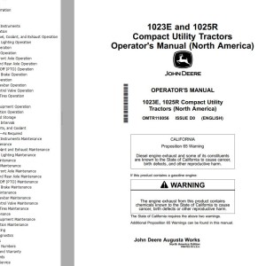 John Deere 1023E 1025R Operator's Manual