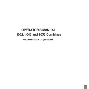John Deere 1032 1042 1052 Operator's Manual OMZ91598