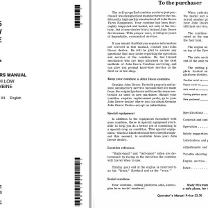 John Deere 105 Operators Manual OMH91006