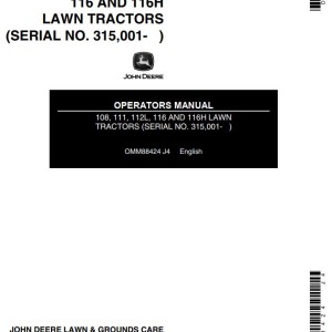 John Deere 108 111 112L 116 116H Operators Manual OMM88424