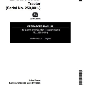John Deere 110 Operators Manual OMM46327