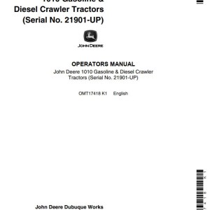 John Deere 110 Operators Manual OMT17418