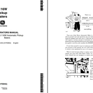 John Deere 114W 116W Operators Manual OME1255 (01FEB55)