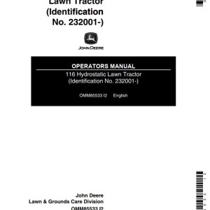 John Deere 116 Operators Manual OMM85533
