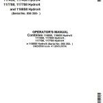 John Deere 1166SII to 1188SII Hydro4 Operator's Manual OMZ92058