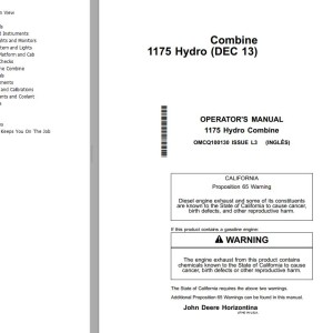John Deere 1175 Hydro Operator's Manual OMCQ100130