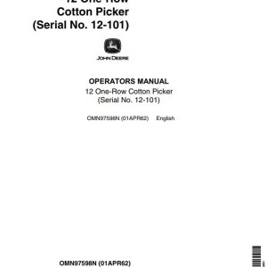 John Deere 12 Operator Manual OMN97598N
