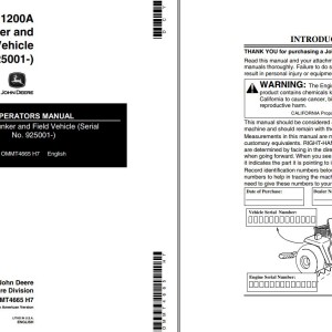 John Deere 1200A Operators Manual OMMT4665