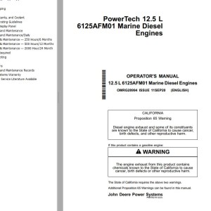 John Deere 12.5L 6125AFM01 Operator's Manual OMRG28994