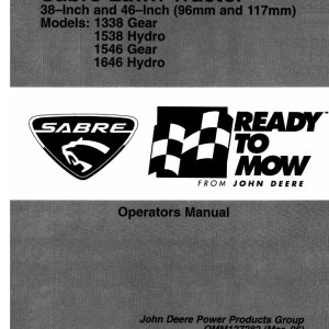 John Deere 1338 Gear 1538 Hydro 1546 Gear 1646 Hydro Operators Manual EN ES