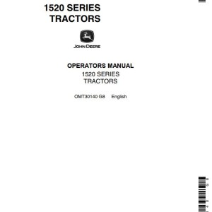 John Deere 1520 Series Operators Manual OMT30140