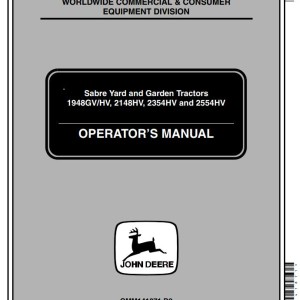 John Deere 1948GV 1948HV 2148HV 2354HV 2554HV Operator's Manual OMM141871