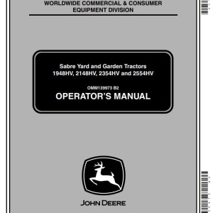John Deere 1948HV 2148HV 2354HV 2554HV Operators Manual OMM139973